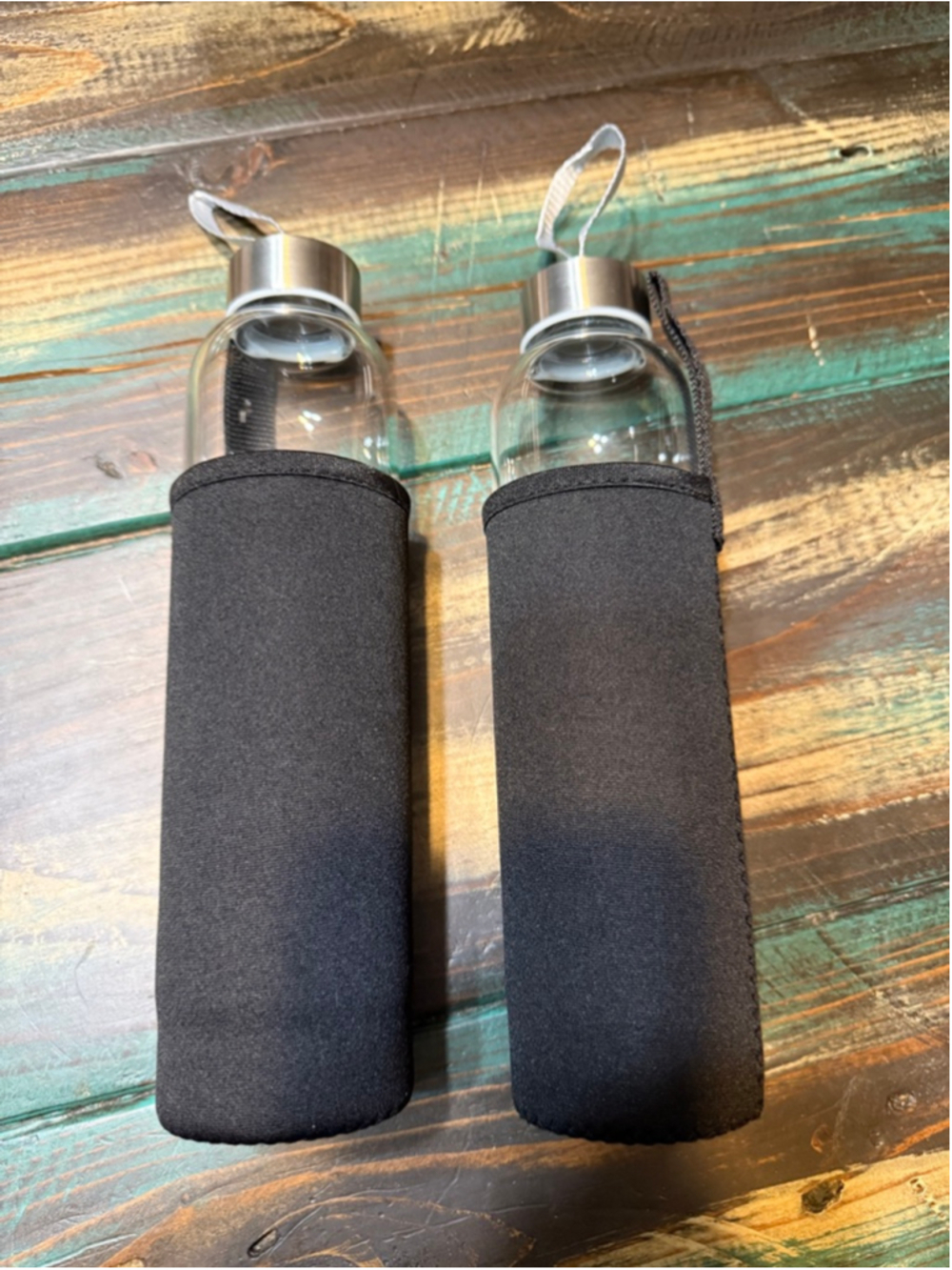 Reusable glass  crystal infused water bottle